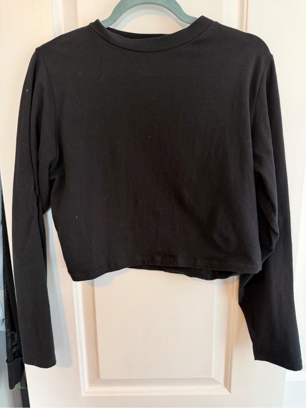 Rebdolls Black Cropped Long Sleeve Top